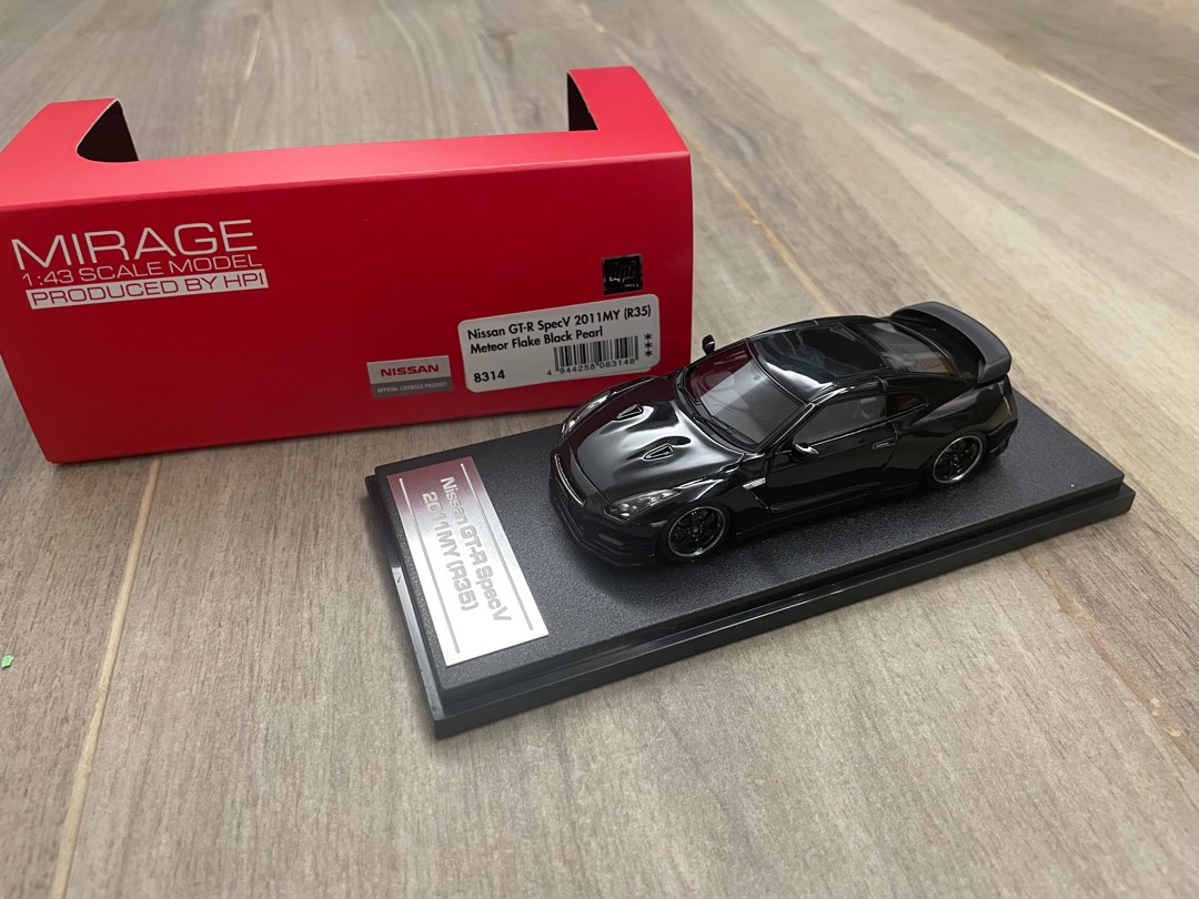 1/43 Mirage hpi GTR R35 Spec V 2011 MY Meteor Flake Black Pearl