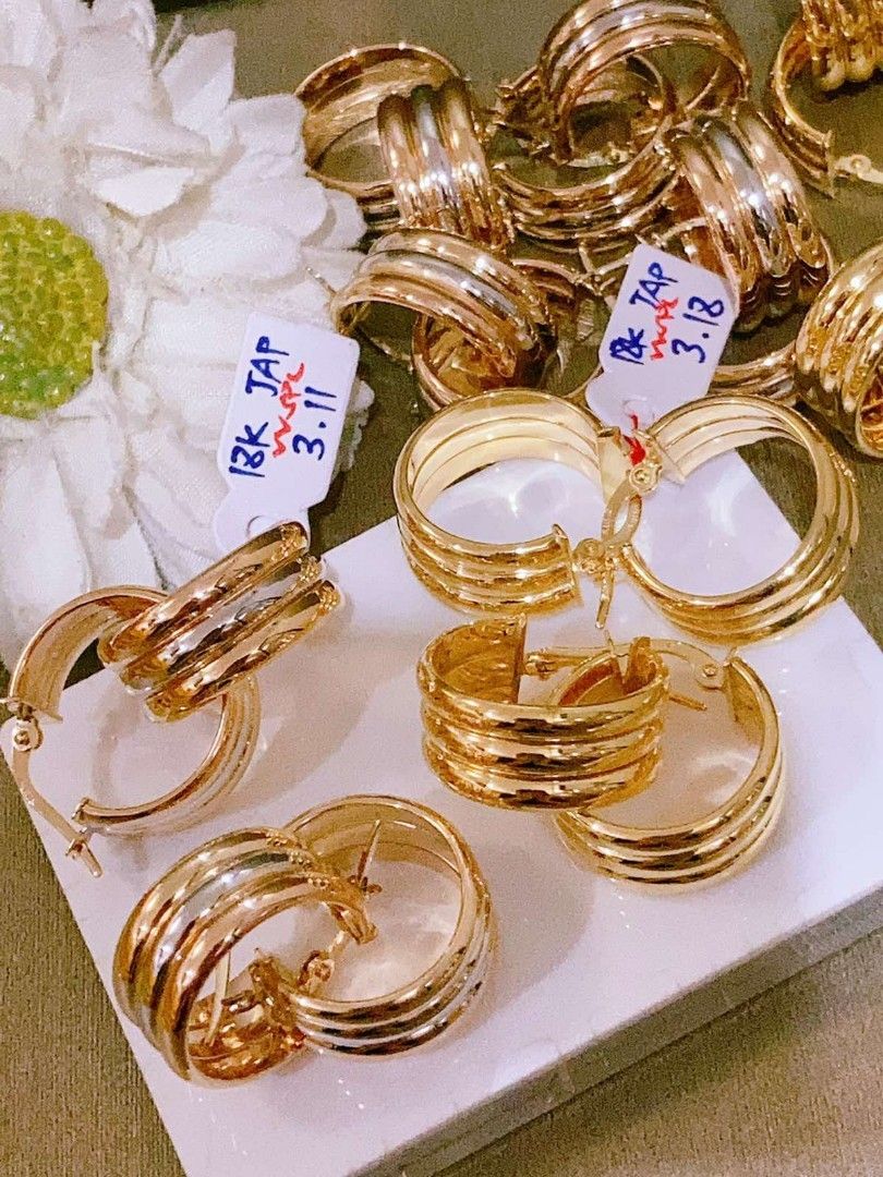 3 tone hoop shop earrings