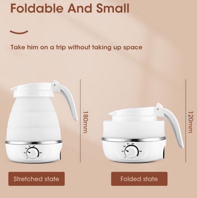 600ML Mini Folding Electric Travel Water Kettle 304 Stainless