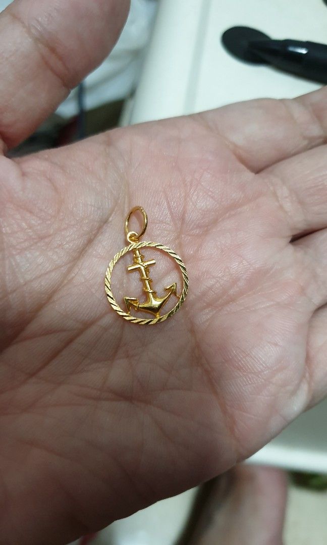 916 gold Anchor pendant 2.24g Women s Fashion Jewelry