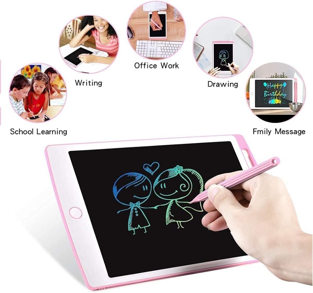 LCD Writing Tablet for Kids Drawing Tablet Children's Portable Erasable  Doodle Board, Toddler Learning Toys Birthday Gift for Age 3+ Years - 12 In  