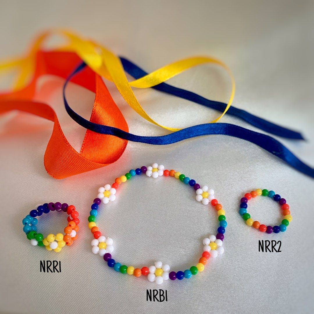 Rainbow sales elastic bracelets