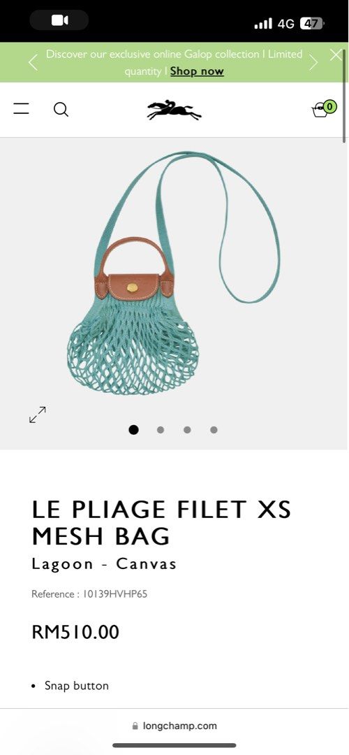 Mesh bag XS Le Pliage Filet Lagoon (10139HVHP65)