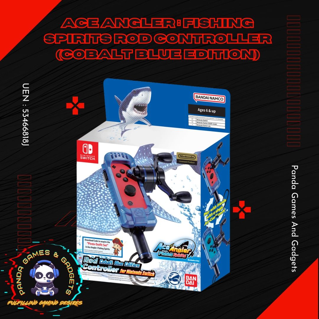 Ace Angler: Fishing Spirits Rod Controller (Cobalt Blue Edition)