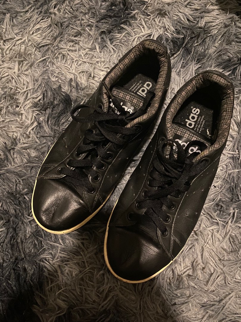ADIDAS STAN SMITH Vintage Black Leather Men s Fashion Footwear