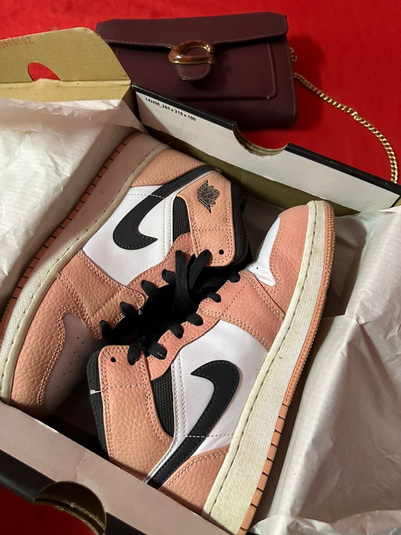 Air jordan 1 hot sale mid gs pink quartz