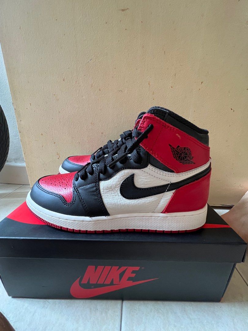 Air Jordan 1 Retro High OG Bred Toe GS Nike Shoe