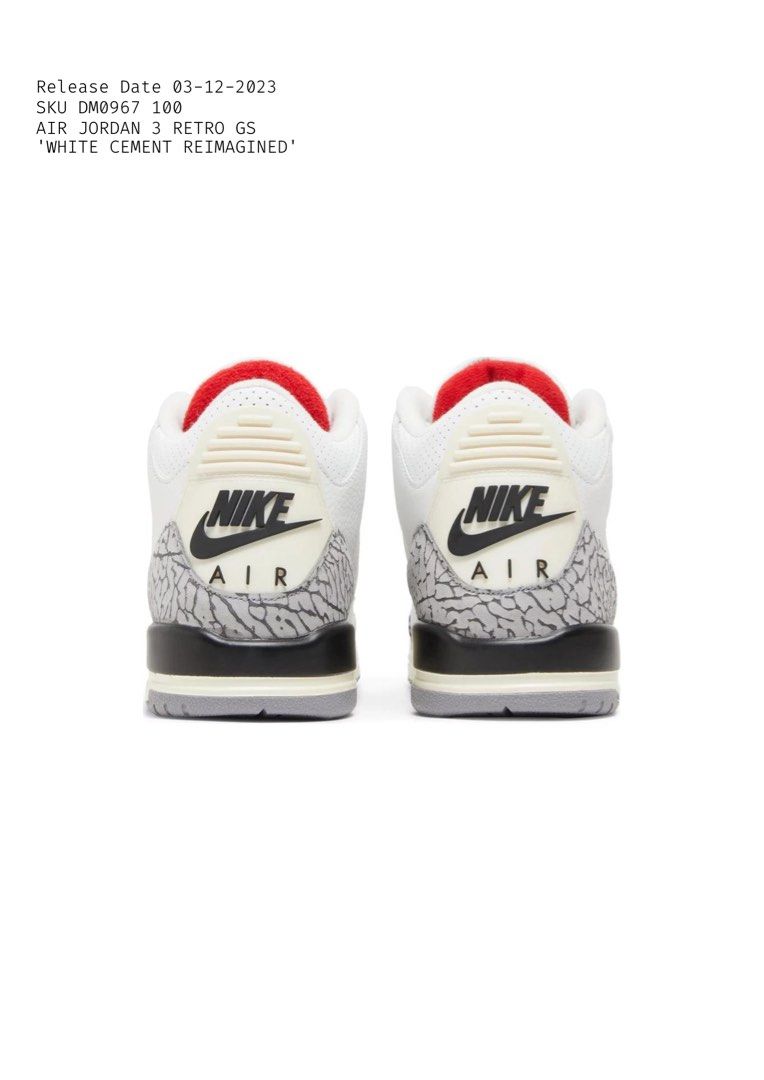 Air Jordan 3 Retro 'White Cement Reimagined', 男裝, 鞋, 波鞋