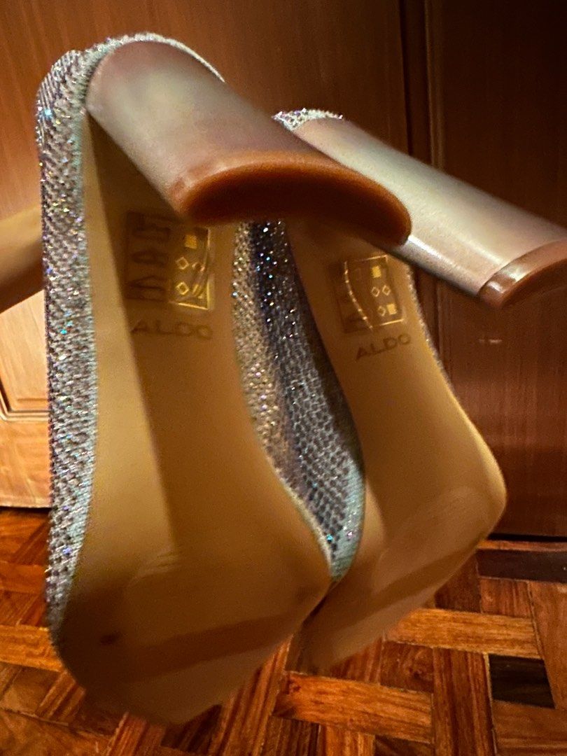 ALDO Silver Boots with Heels Shiny Size 37 Women s Fashion