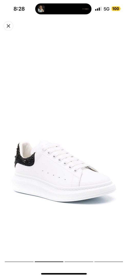 Buy Alexander McQueen Oversized Sneakers In And Dark Burgundy With  Rhinestones - White At 33% Off | Editorialist