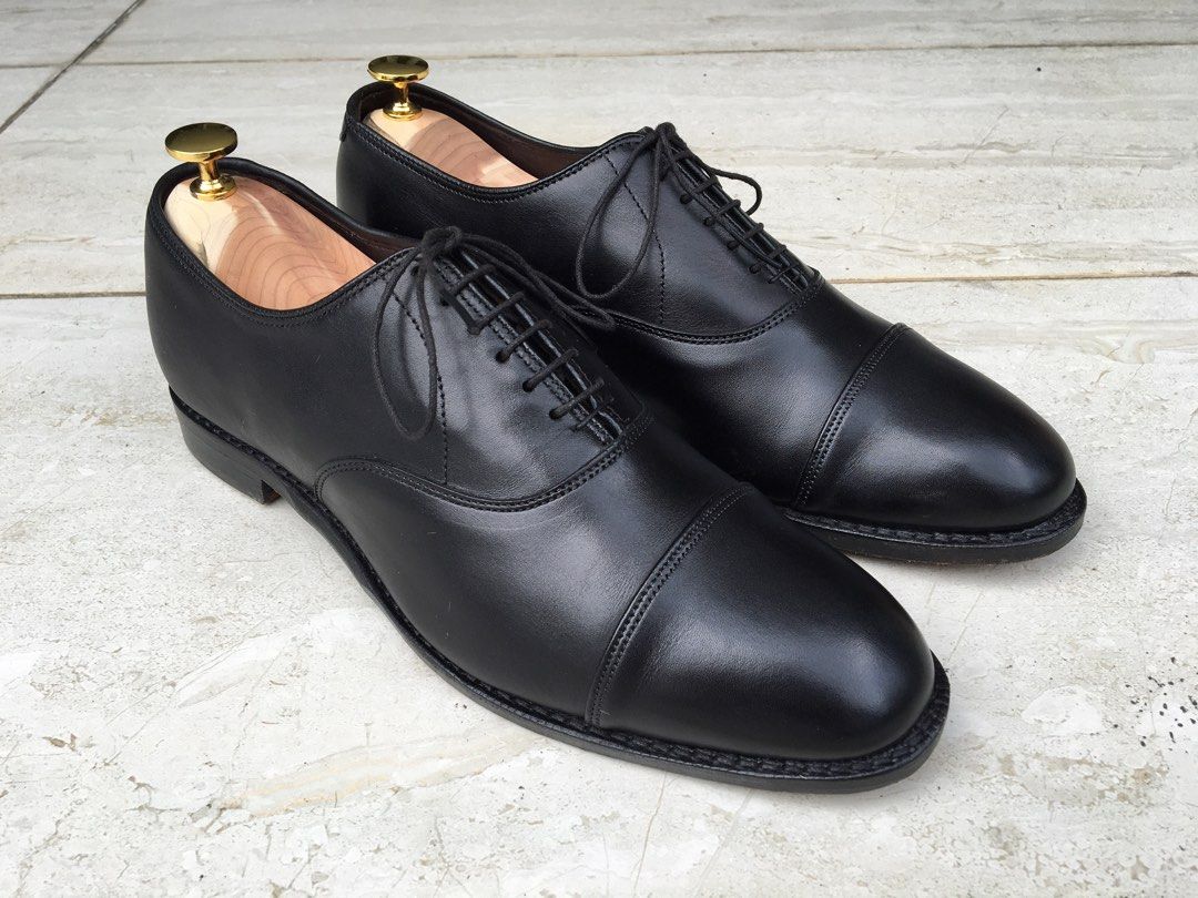 Allen Edmonds Hopkinson Black Captoe Oxford US 8.5D. Shoe bag included