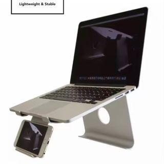 Laptop Stand with Phone Holder for Notebook, Computer, Macbook in Silver