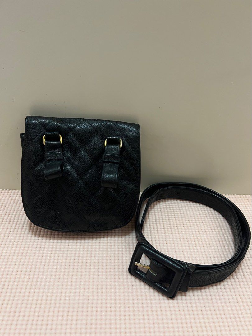 ☑️Authentic Vintage CHANEL Caviar Black Belt Bag 24k GHW, Luxury, Bags &  Wallets on Carousell