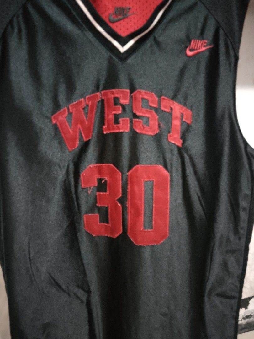 Nike Supreme #30 West Men's Reversible NBA Basketball Jersey Black/Red
