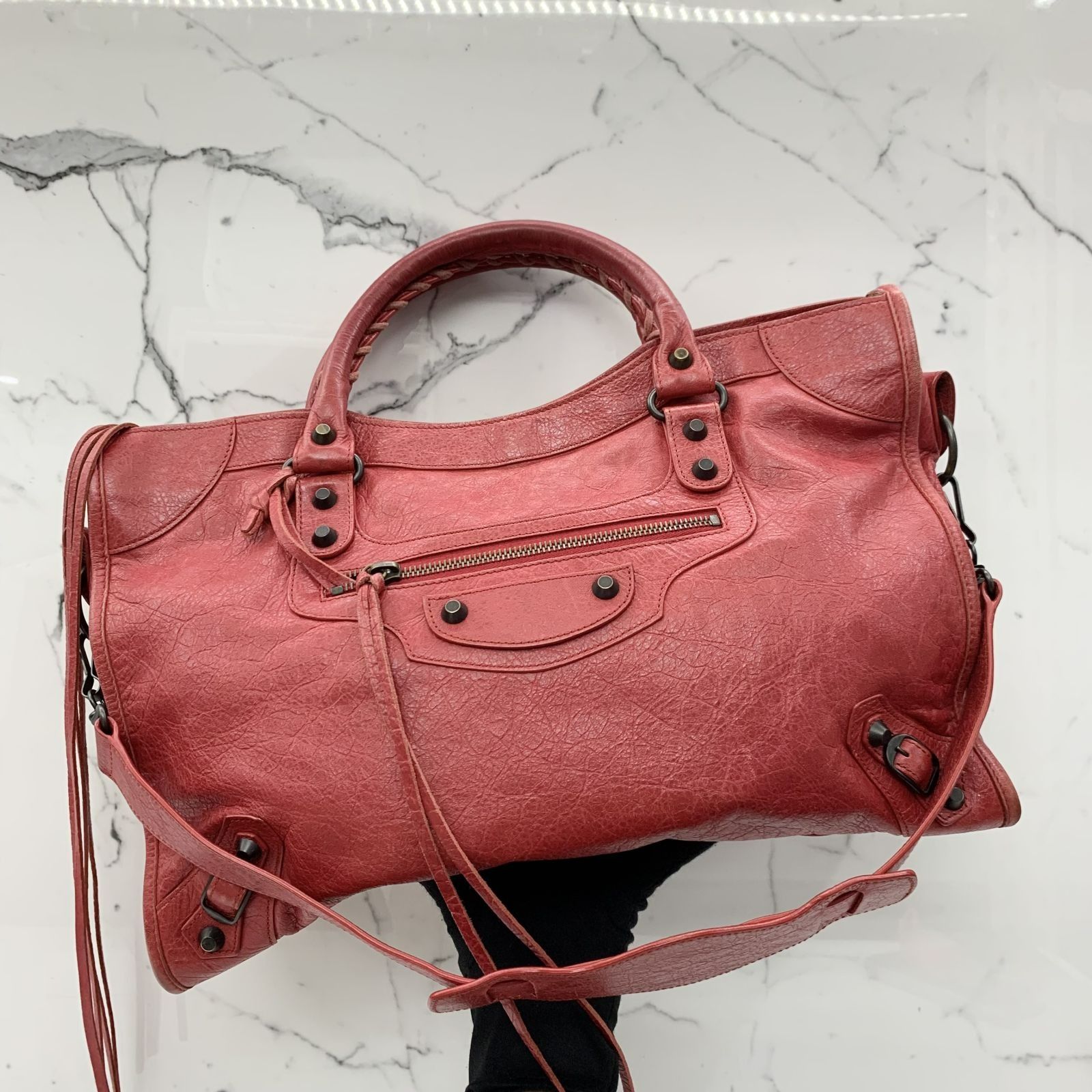 BALENCIAGA 115748 RED CLASSIC CITY 2WAY HANDBAG 237025426 KM 