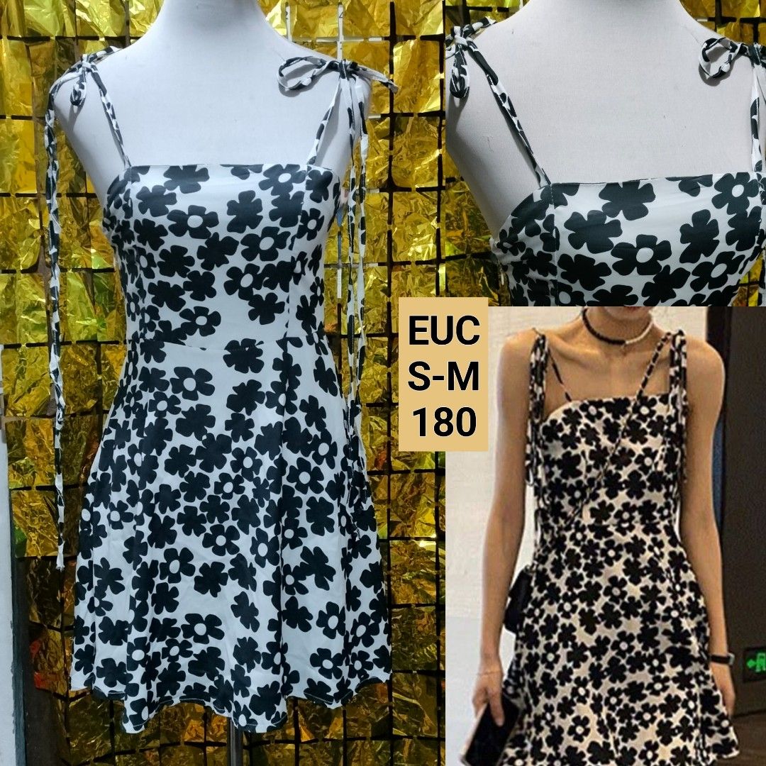Black Floral Selftie Dress Women s Fashion Dresses Sets