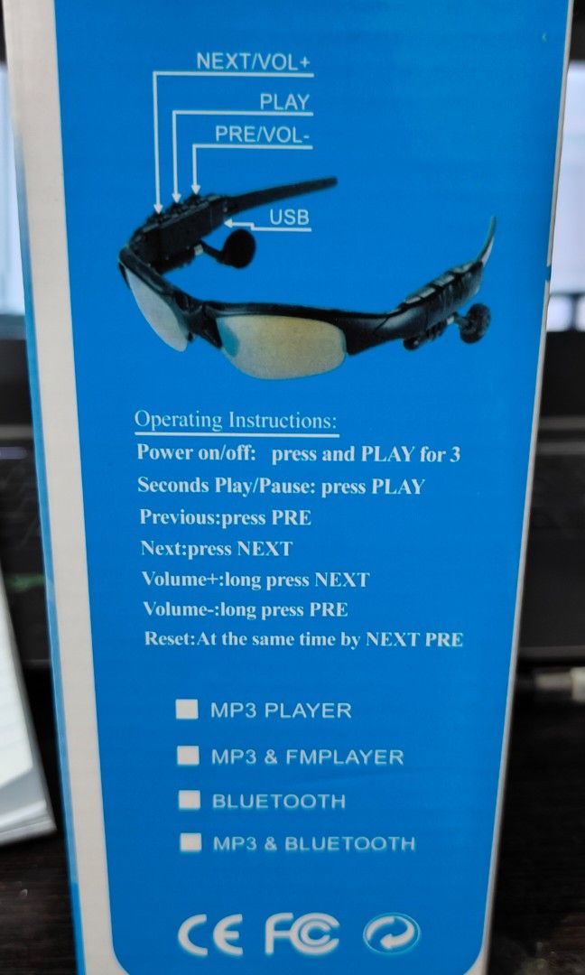 Mp3 bluetooth outlet sunglasses instructions