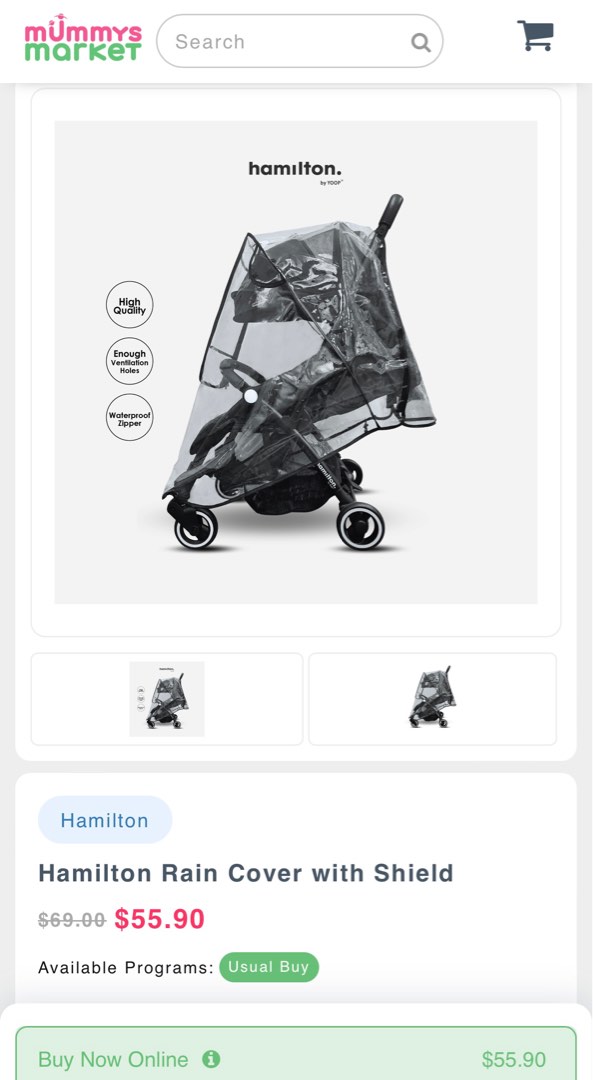 Hamilton stroller hotsell rain cover