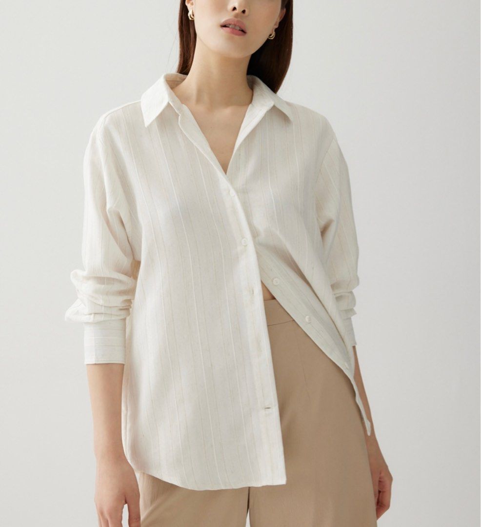 Larsie Tailored Linen Cropped Shirt
