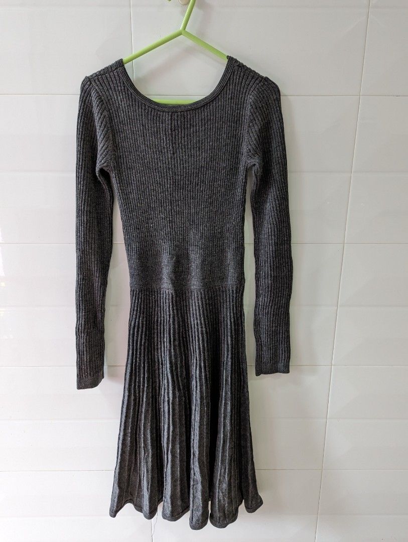 Brand New Witchery winter wool long sleeve dark grey rib knit