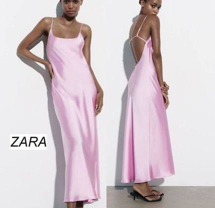 Silk slip dress - Pale pink