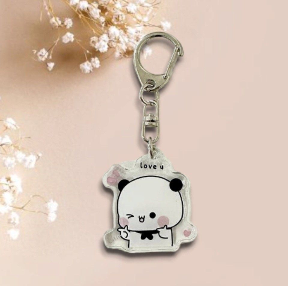 Porte-clés Bubu Et Dudu Super Mignon - Acrylique Et Métal - Clip Pour Sac
