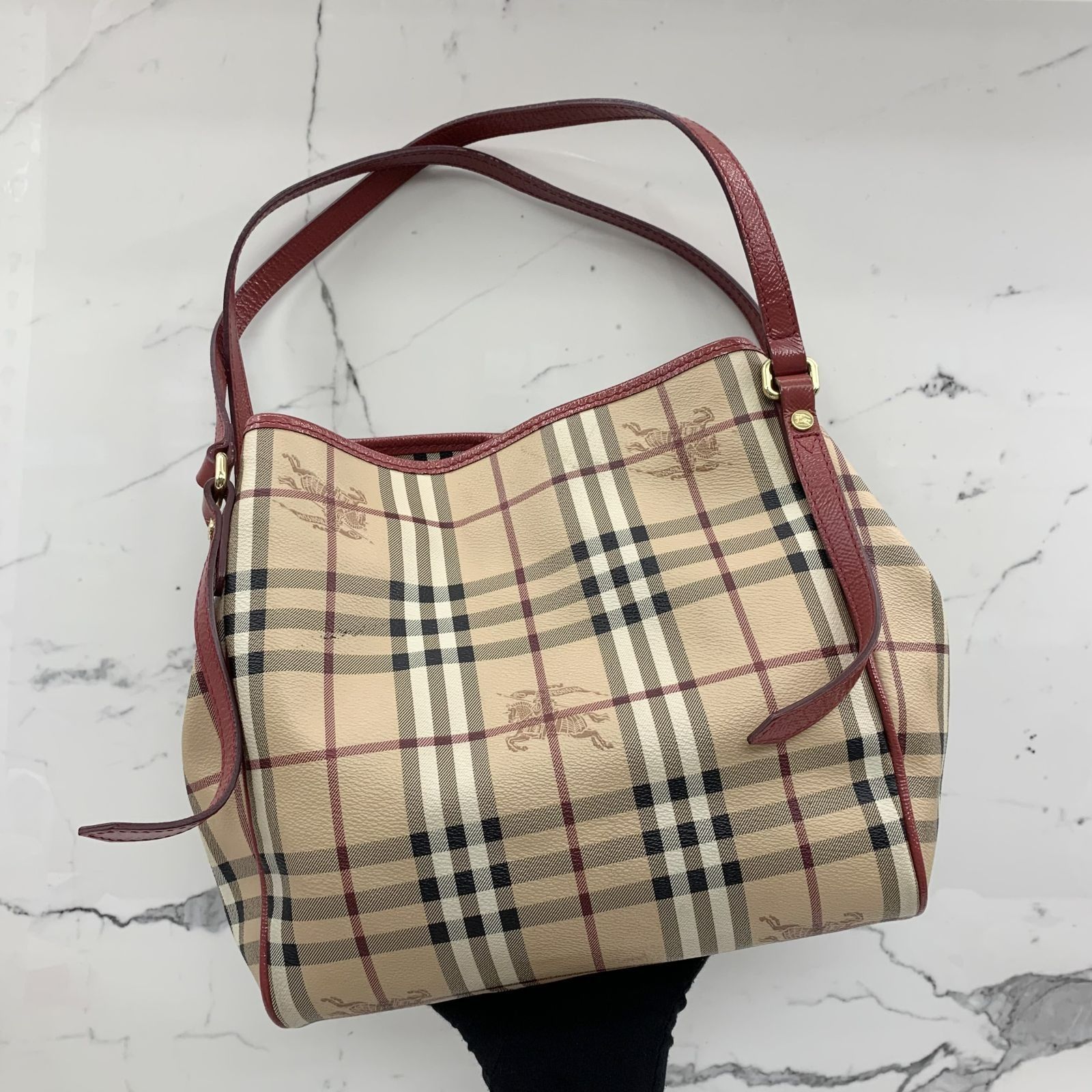 Burberry London pink plaid tote, Luxury, Bags & Wallets on Carousell