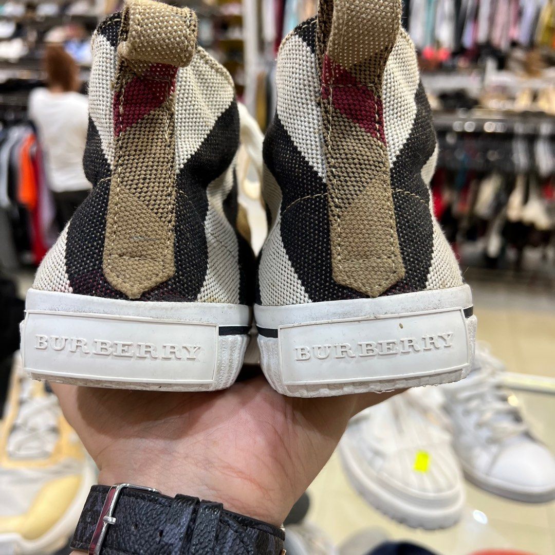 Burberry canvas high top sneakers clearance
