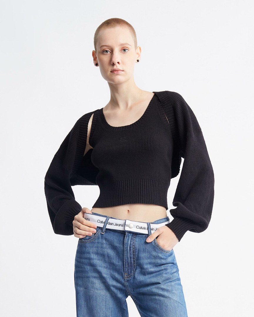 Calvin klein cropped sweater discount