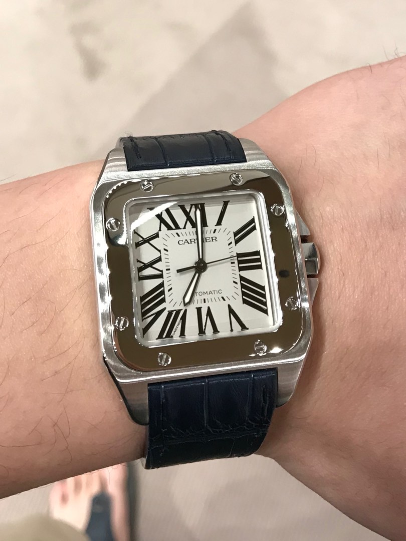 Gold cartier santos best sale 100 xl
