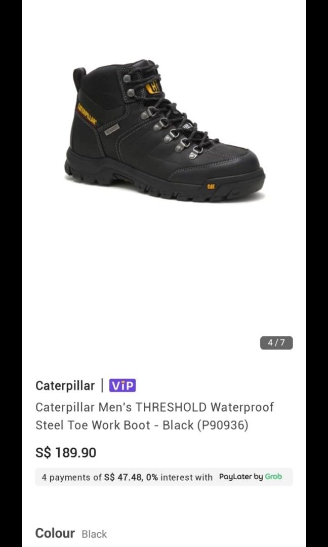 Caterpillar men's threshold waterproof online steel toe work boot