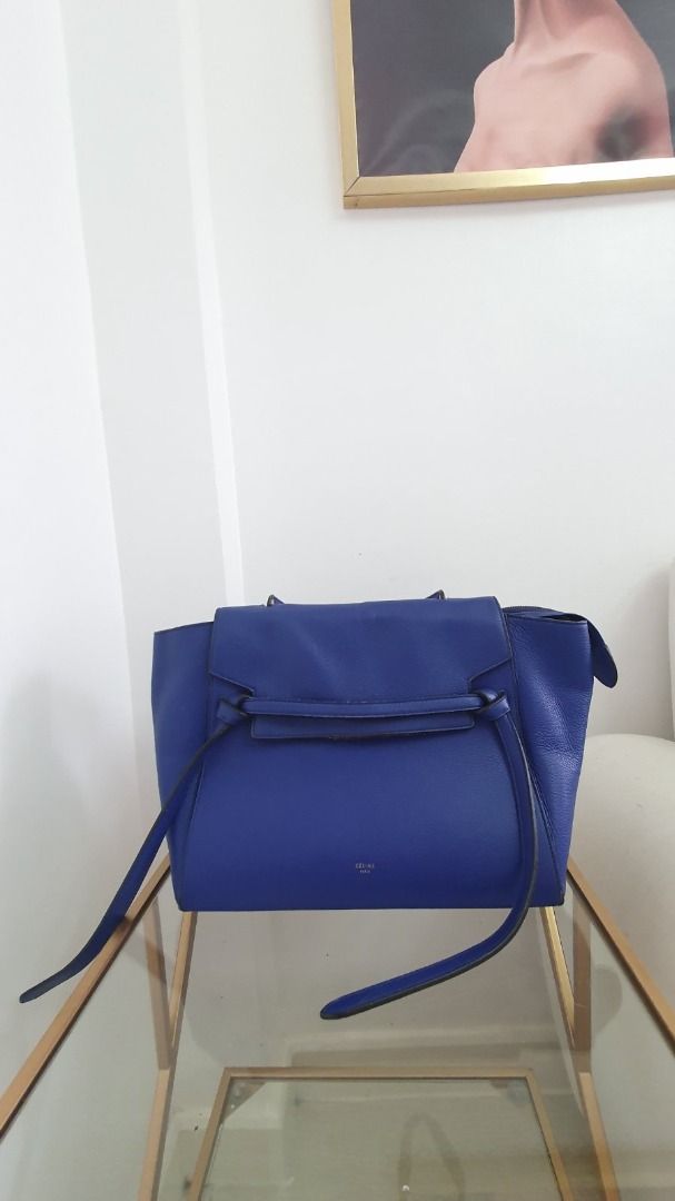 Celine mini belt bag royal blue (Category: Luxury Bags & Wallets) located in Taguig. Submitted by chasingspades (Listing ID 1250073662, Image 1). Description: With guarantee of authenticity card Well-loved, with signs of use but in good condition.