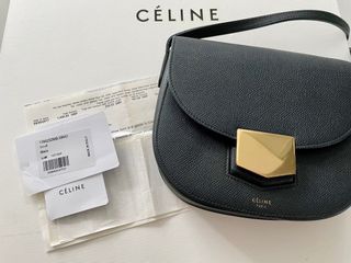 A DARK GREEN LIZARD BOX BAG & WALLET, CELINE, 2017