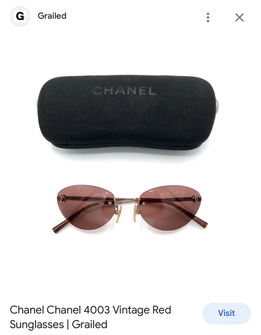 Chanel 4003 Vintage Rimless Sunglasses, Women's Fashion, Watches