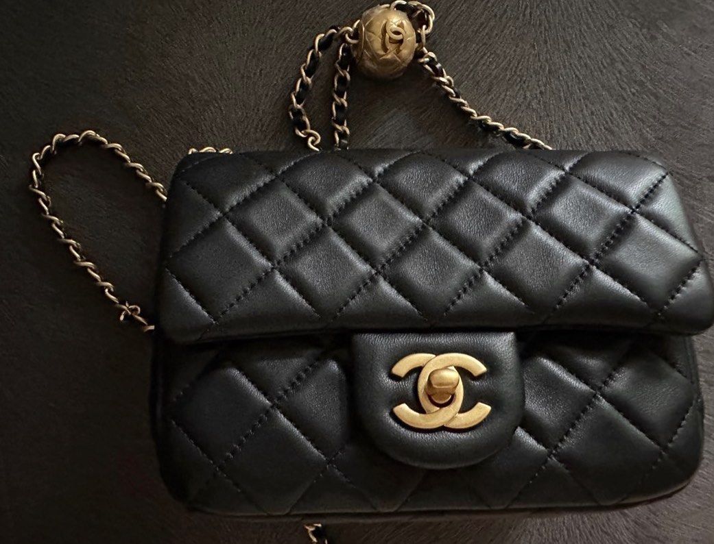 Chanel Black Velvet Pearl Crush Mini Square Flap, myGemma, CH