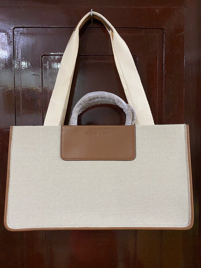 Charles & Keith + Astra Canvas Tote Bag – Chocolate