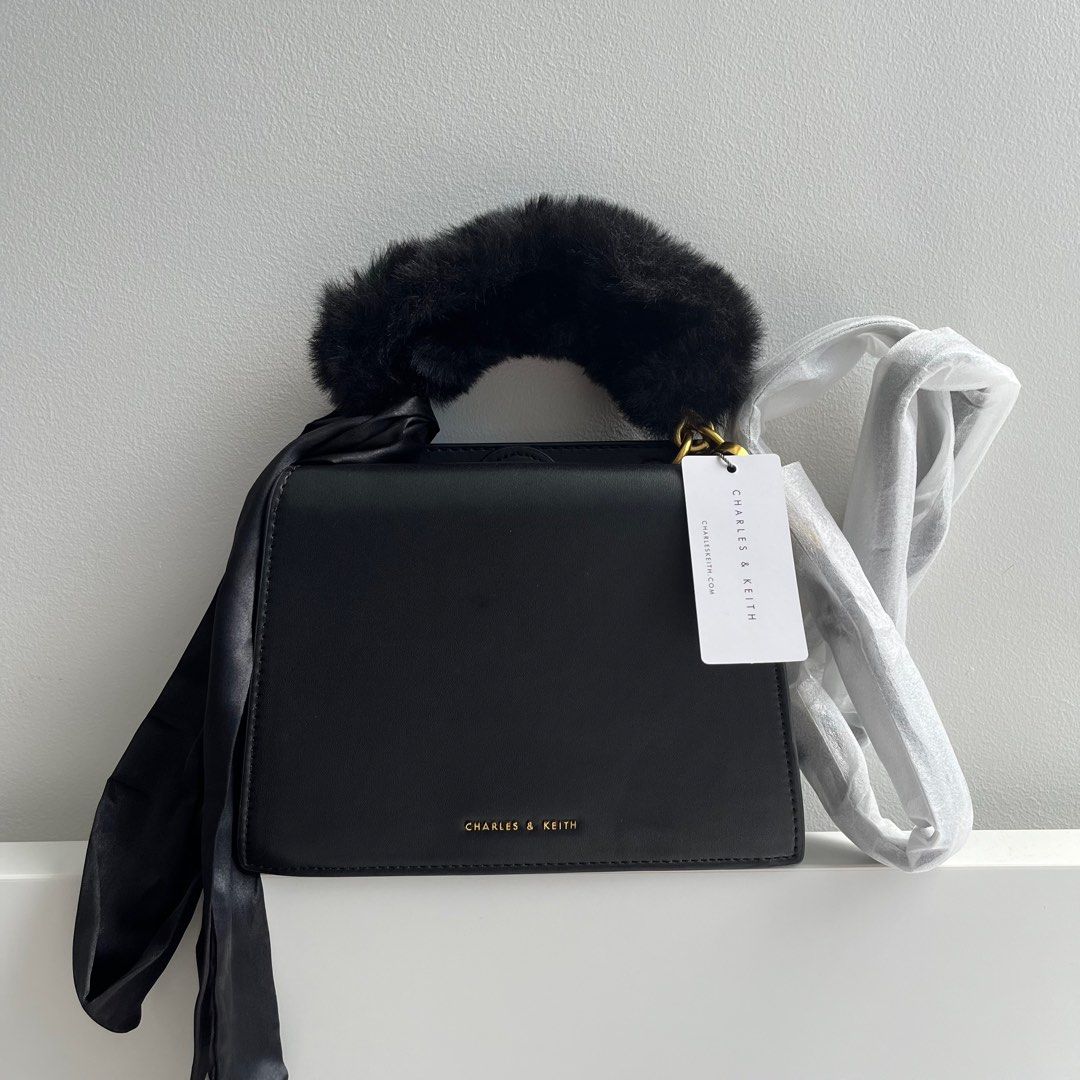 Charles and keith hotsell fur bag limited edition