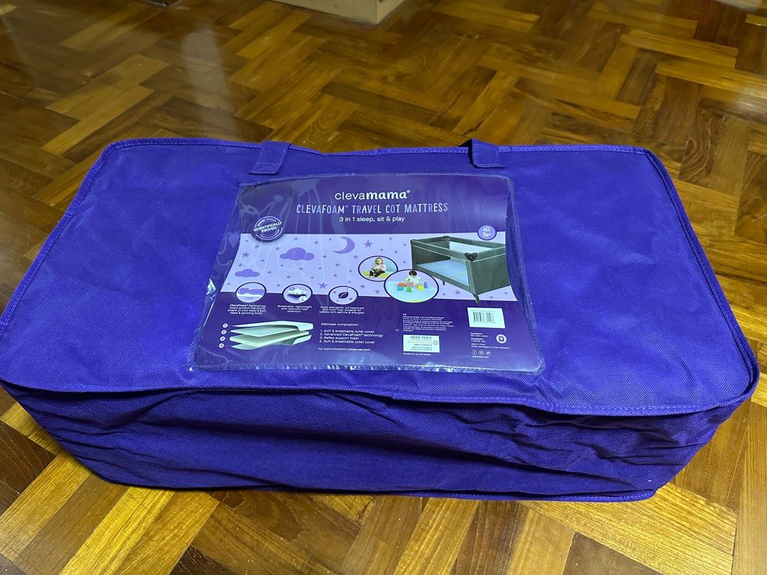 Clevamama foam 3 in top 1 travel cot mattress