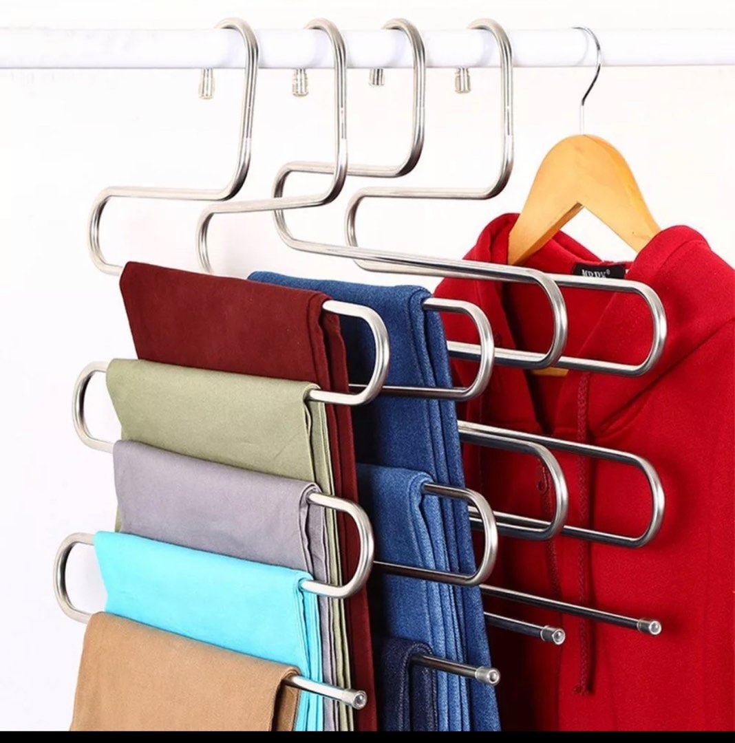 5Pcs/Lot Hangers For Clothes Stainless Steel Clip Stand Hanger