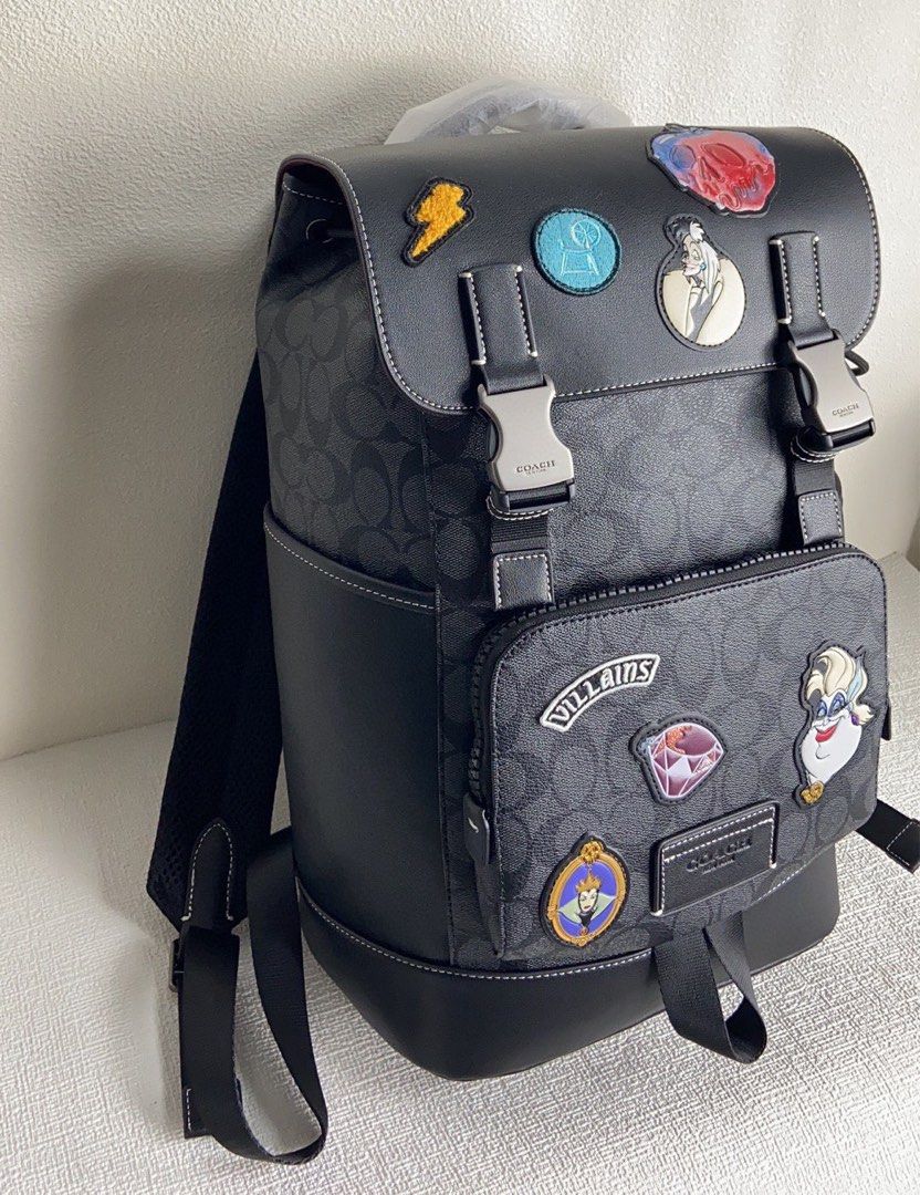 Black Coach New York Backpack Signature Canvas Coach Disney Villains Backpack Coach Mens Track Backpack In Leather, Qb/Charcoal/Black Multi Black Coach New York Backpack Signature Canvas Coach Disney Villains Backpack Coach Mens Track Backpack In Leather, Qb/Charcoal/Black Multi