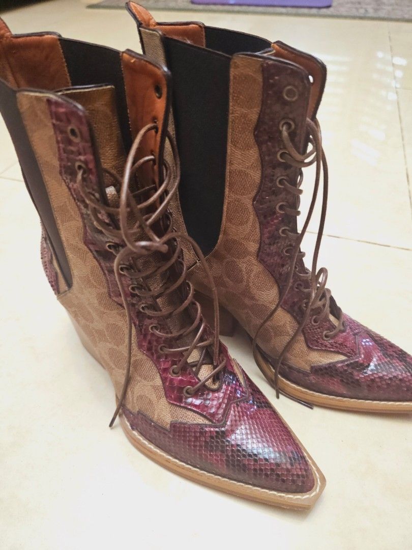 Coach snakeskin cheap boots