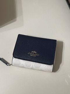 Coach Blue Leather Trifold Wallet Coach