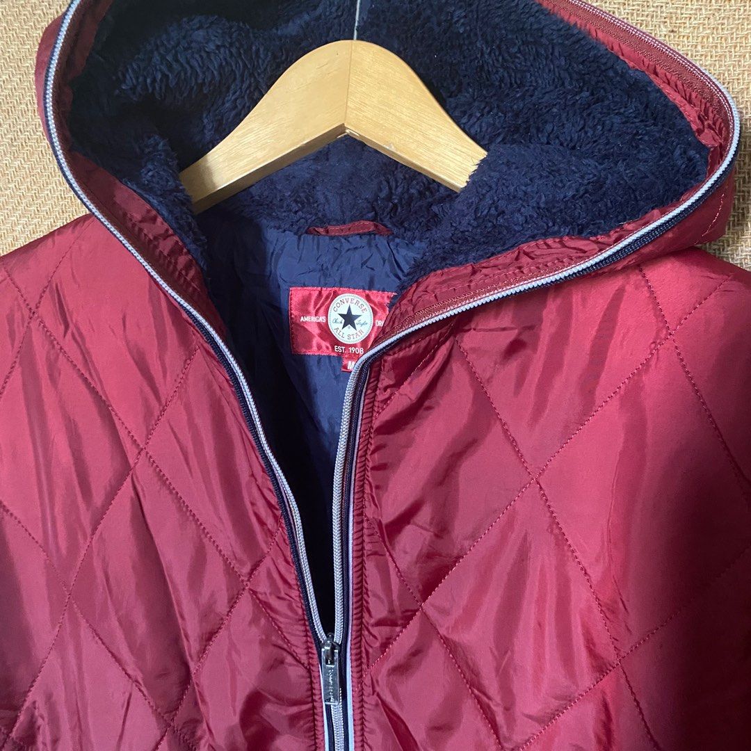 Jaket top converse maroon