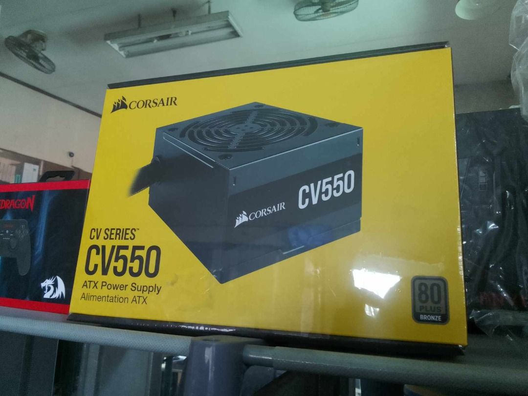 Corsair CV Series, CV550, 550 Watt, 80+ Bronze Certified, Fixed Cable ...