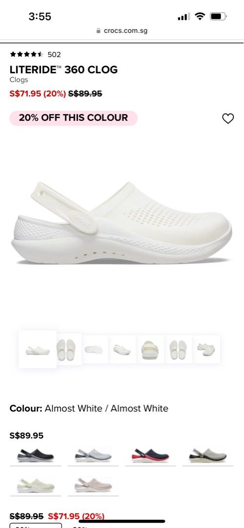 Crocs Literide 360 clog almost white Women s Fashion Footwear