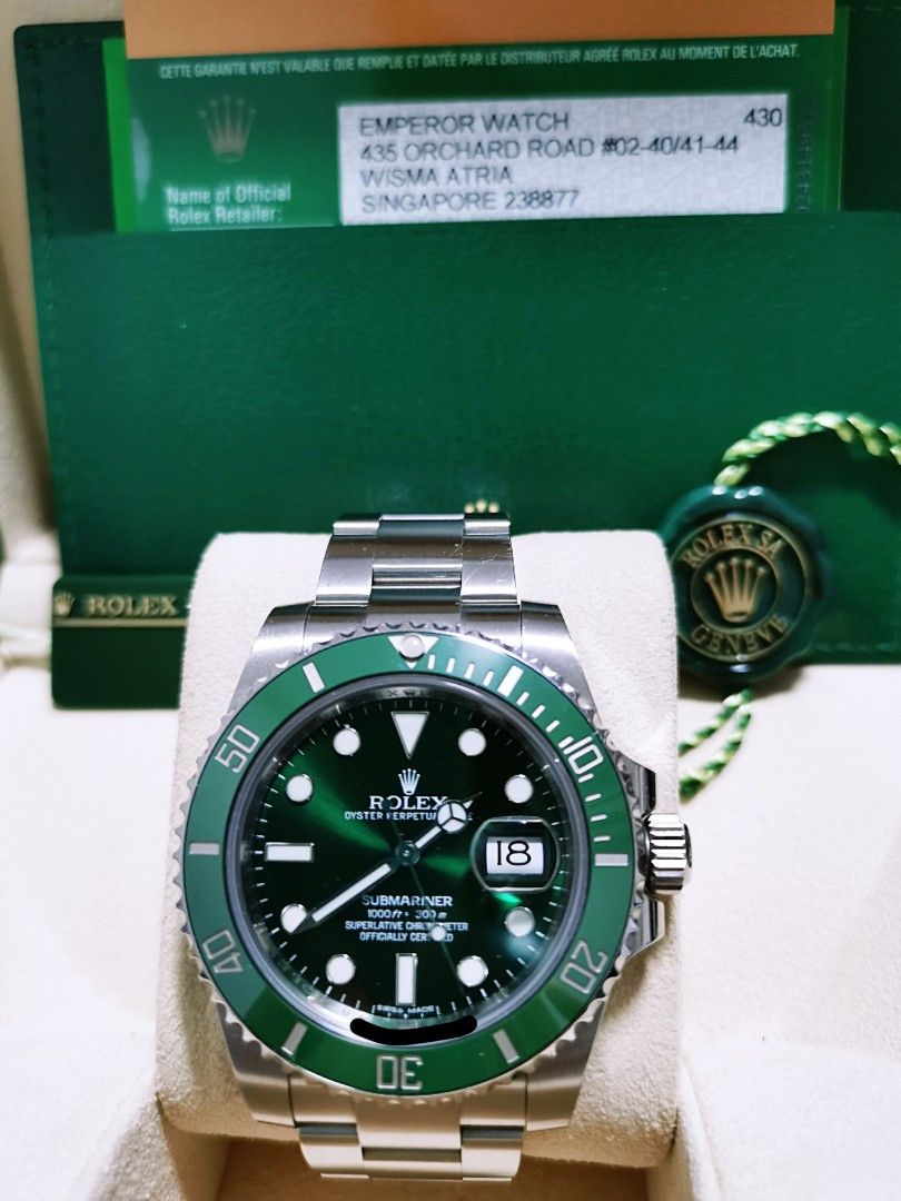 Rolex Submariner Date 116610LV Hulk 2017 Green Dial Discontinued