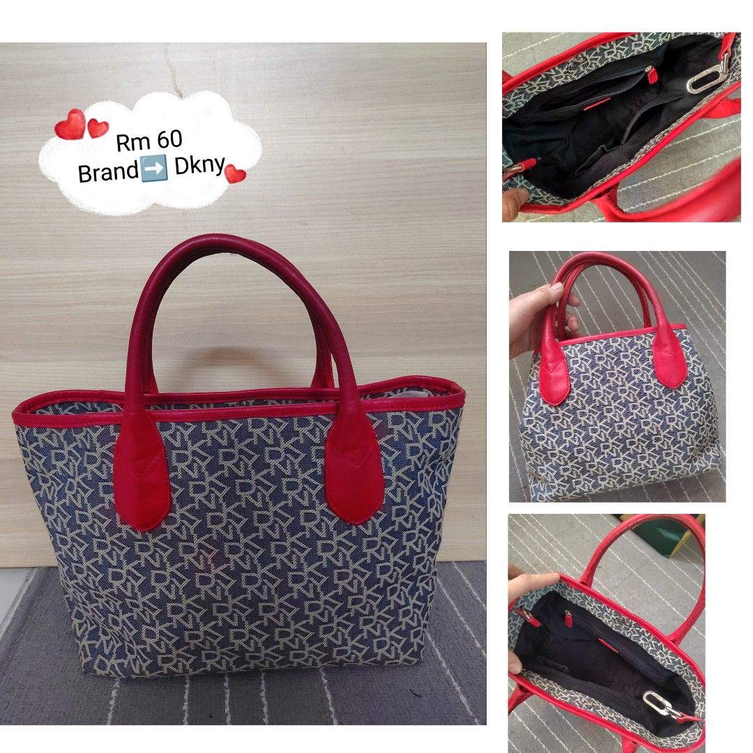 DKNY tote leather bag, Luxury, Bags & Wallets on Carousell