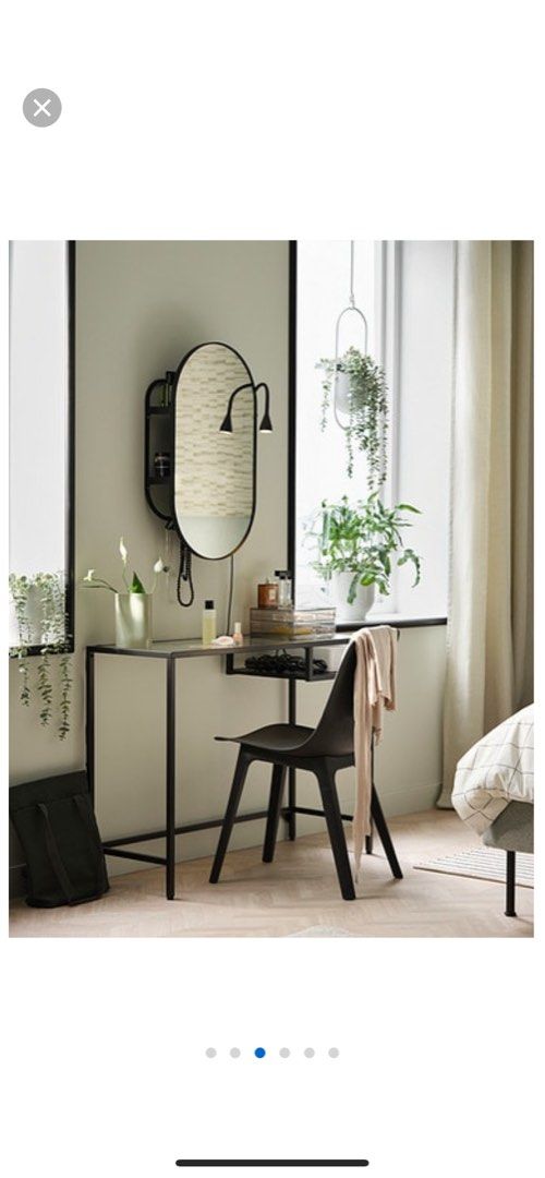 Ikea dressing online table black brown
