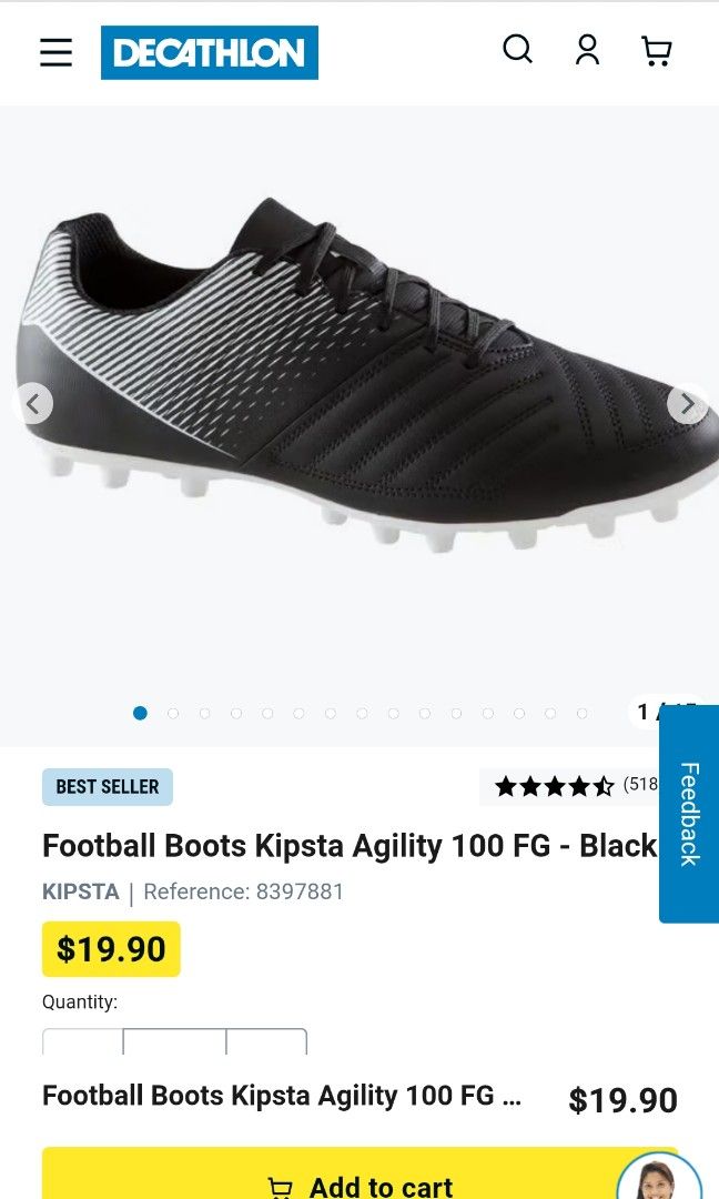 EU 40 Decathlon Football boots Kipsta Agility 100 FG Men s