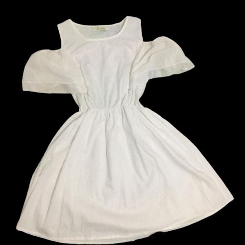 Fairycore white linen off-shoulder mini dress (fairycore, cottagecore ...